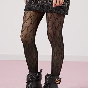 Gucci Black Elastic Waistband Tights